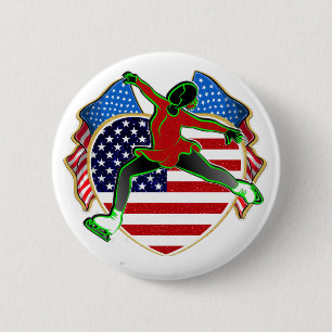 Macaron Rond 5 Cm BOUTON Patinage artistique USA