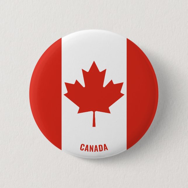 Macaron Rond 5 Cm Bouton patriotique de charme du drapeau du Canada (Devant)