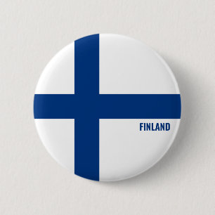 Macaron Rond 5 Cm Bouton patriotique de charme du drapeau finlandais