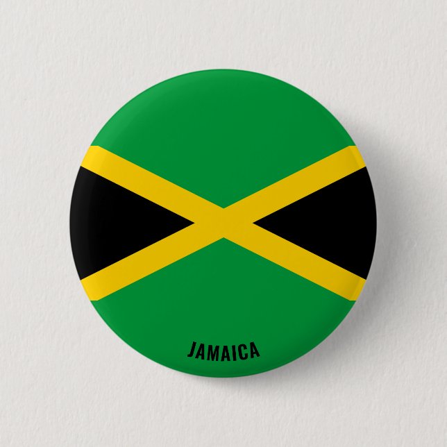 Macaron Rond 5 Cm Bouton patriotique de charme du drapeau jamaïcain (Devant)