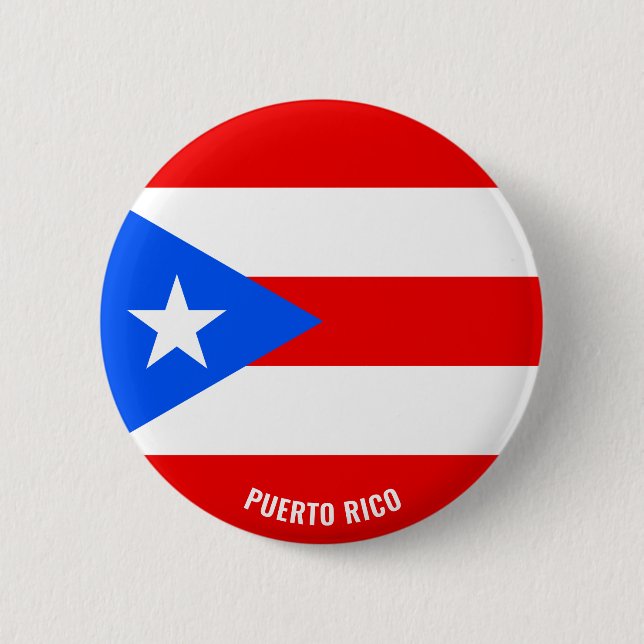 Macaron Rond 5 Cm Bouton patriotique de charme du drapeau Porto Rico (Devant)