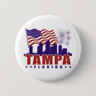 Macaron Rond 5 Cm Bouton patriotique de Tampa la Floride