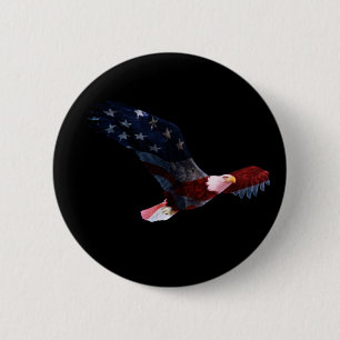Macaron Rond 5 Cm Bouton patriotique d'Eagle chauve