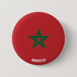 Macaron Rond 5 Cm Bouton patriotique du drapeau du Maroc