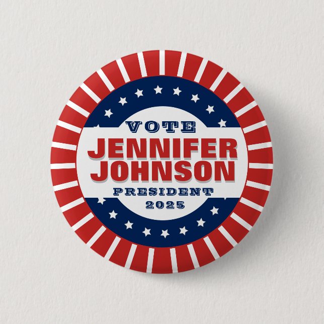Macaron Rond 5 Cm Bouton Patriotique Personnalisé Du Modèle De Campa (Devant)