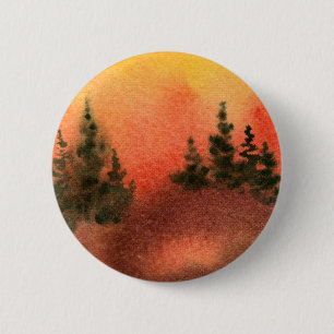 Macaron Rond 5 Cm Bouton Paysage des pins