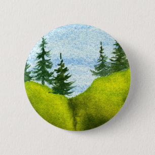 Macaron Rond 5 Cm Bouton Paysage des pins