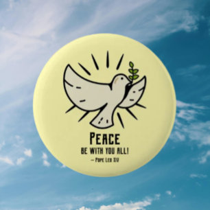 Macaron Rond 5 Cm Bouton Peace Dove - "Peace Be With You All !"