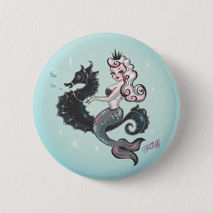 Macaron Rond 5 Cm Bouton Pearla Mermaid par Fluff