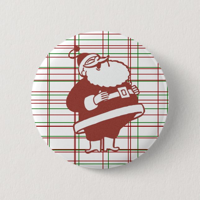 Macaron Rond 5 Cm Bouton père Noël (Devant)