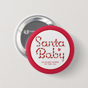 Macaron Rond 5 Cm Bouton père Noël Baby Christmas Baby shower Party