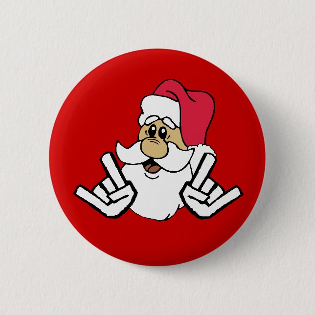 Macaron Rond 5 Cm Bouton Père Noël en métal (Devant)