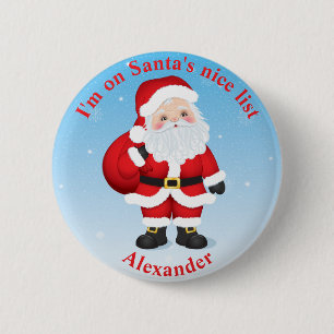 Macaron Rond 5 Cm Bouton Père Noël   Je suis sur Père Noël Nice 