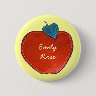 Macaron Rond 5 Cm Bouton Personnalisable Apple