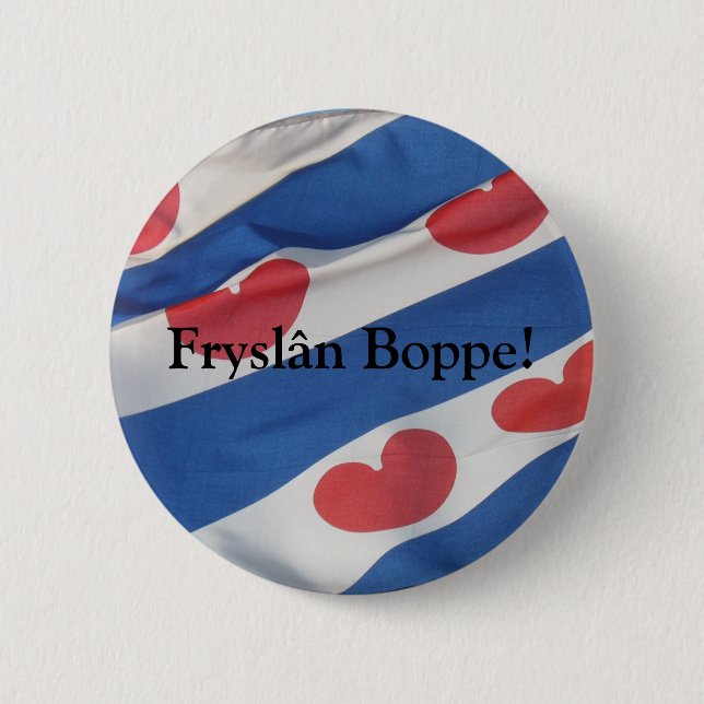 Macaron Rond 5 Cm bouton personnalisable de drapeau de Fryslan Frise (Devant)