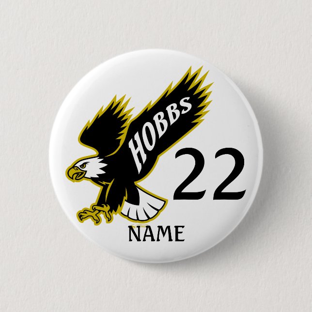 Macaron Rond 5 Cm Bouton personnalisable Hobbs Eagles (Devant)