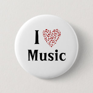 Macaron Rond 5 Cm Bouton Personnalisable I Heart Music