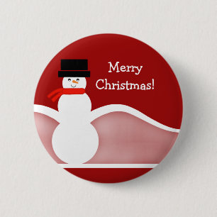 Macaron Rond 5 Cm Bouton personnalisable Jolly Snowman