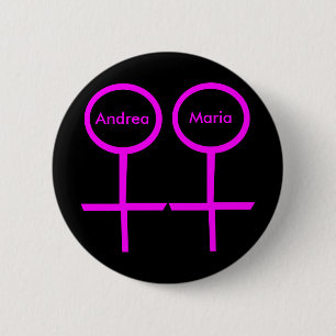 Macaron Rond 5 Cm Bouton Personnalisable pour les amoureux lesbienne