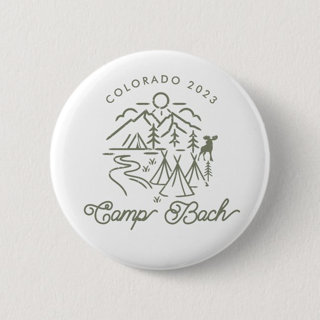Macaron Rond 5 Cm Bouton personnalisé Bachelorette du camp (Devant)