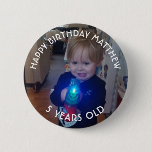 Macaron Rond 5 Cm Bouton Personnalisé Birthday Boy