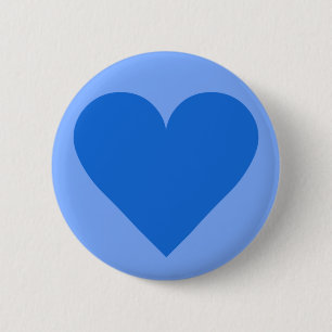 Macaron Rond 5 Cm Bouton personnalisé Blue Heart Valentine