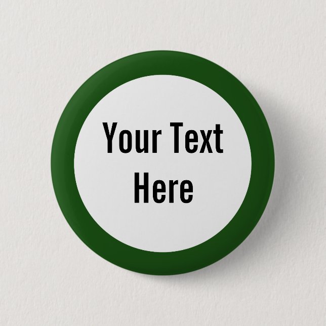 Macaron Rond 5 Cm Bouton personnalisé Bordure verte du texte ici (Devant)