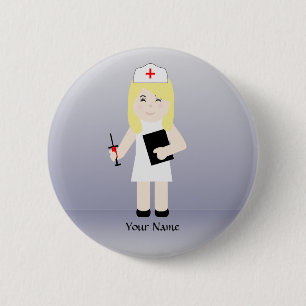 Macaron Rond 5 Cm Bouton personnalisé Cute Nurse 4