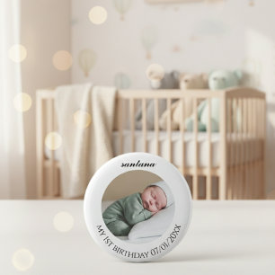 Macaron Rond 5 Cm Bouton personnalisé d'anniversaire avec photo de b