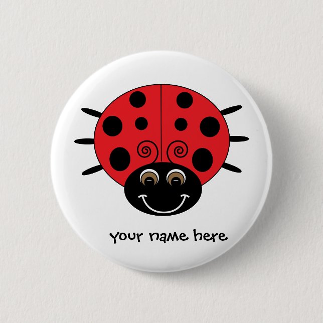 Macaron Rond 5 Cm Bouton personnalisé de coccinelle (Devant)