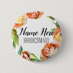 Macaron Rond 5 Cm Bouton personnalisé de demoiselle d'honneur