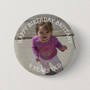 Macaron Rond 5 Cm Bouton personnalisé de fille d'anniversaire