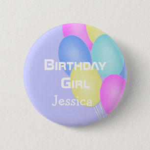 Macaron Rond 5 Cm Bouton personnalisé de fille d'anniversaire