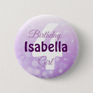 Macaron Rond 5 Cm Bouton personnalisé de fille d'anniversaire de nom
