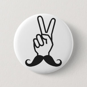 Macaron Rond 5 Cm Bouton personnalisé de la Moustache gagnante