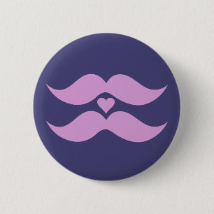 Macaron Rond 5 Cm Bouton personnalisé de Moustaches roses
