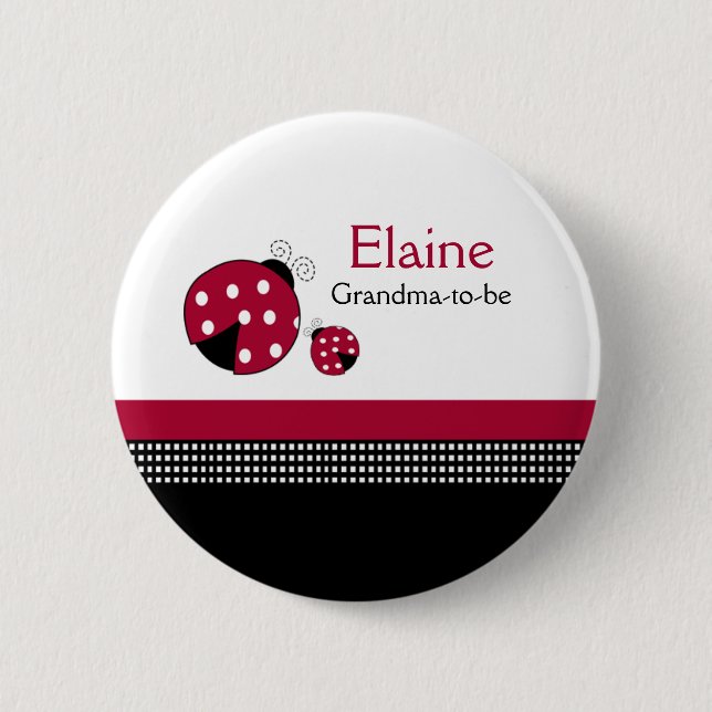 Macaron Rond 5 Cm Bouton personnalisé de NOM de bogue d'audit Polkad (Devant)