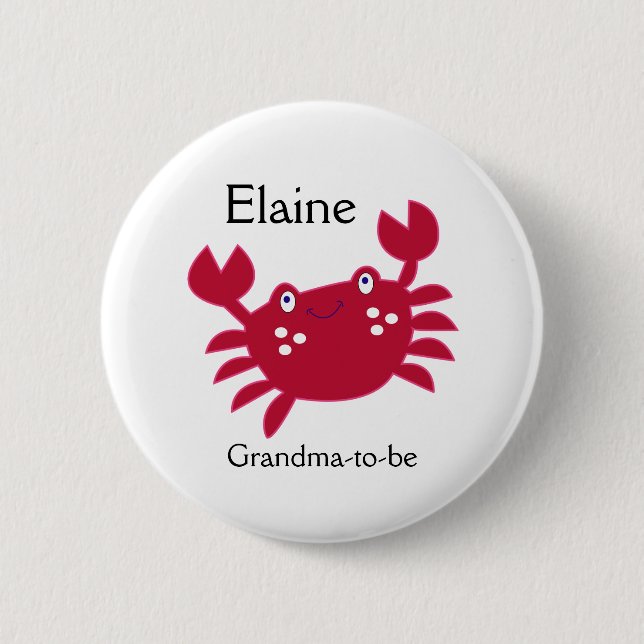 Macaron Rond 5 Cm Bouton personnalisé du NOM CALYPSO CRABE ROUGE (Devant)