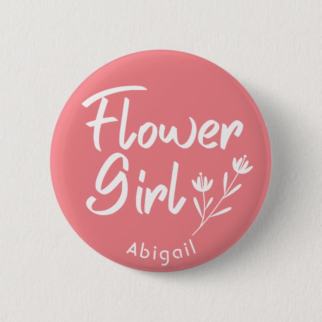 Macaron Rond 5 Cm Bouton personnalisé Fleur Fleur Fleur rose (Devant)