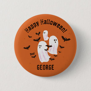 Macaron Rond 5 Cm Bouton personnalisé Halloween Fantôme ÉpoUVantable