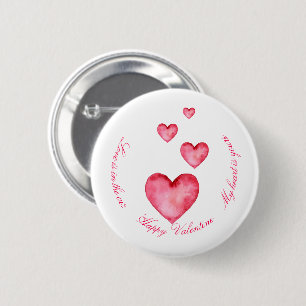 Macaron Rond 5 Cm Bouton Personnalisé - Joyeuse Saint-Valentin