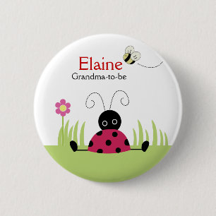 Macaron Rond 5 Cm Bouton Personnalisé Little Ladybug Red NAME TAG