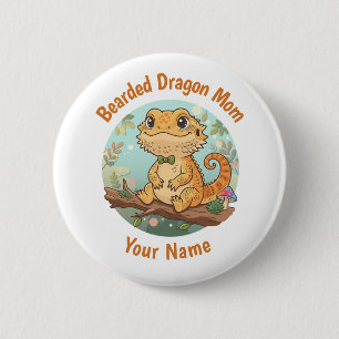 Macaron Rond 5 Cm Bouton personnalisé Maman de Dragon barbu