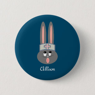 Macaron Rond 5 Cm Bouton Personnalisé Médicale Bunny