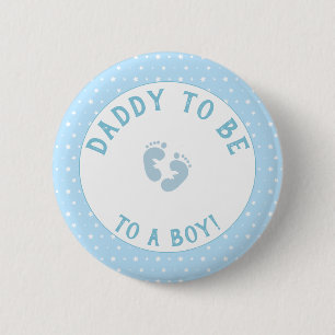 Macaron Rond 5 Cm Bouton Personnalisé Papa to Be Boy Feet Stars