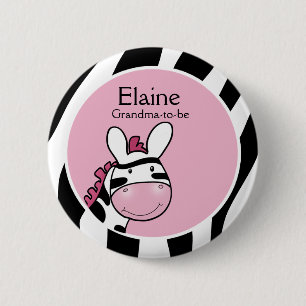 Macaron Rond 5 Cm Bouton personnalisé SASSY ZEBRA DIVA NAME