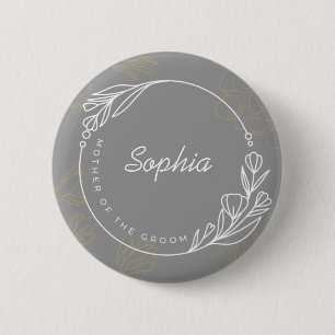 Macaron Rond 5 Cm Bouton Personnalisé simple mère du groom