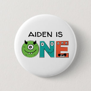 Macaron Rond 5 Cm Bouton Petit Monster Premier Anniversaire