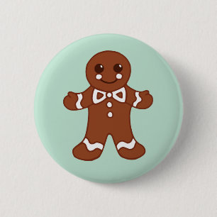 Macaron Rond 5 Cm Bouton Petit pain d'épices de Noël