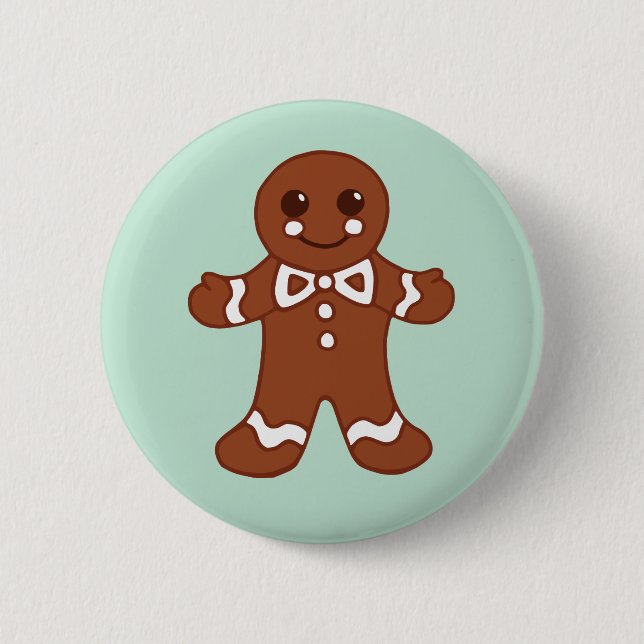 Macaron Rond 5 Cm Bouton Petit pain d'épices de Noël (Devant)